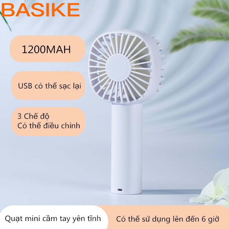 Quạt cầm tay mini tích điện BASIKE FA05 sạc USB thiết kế nhỏ gọn tiện mang theo - Bảo hành 12 tháng