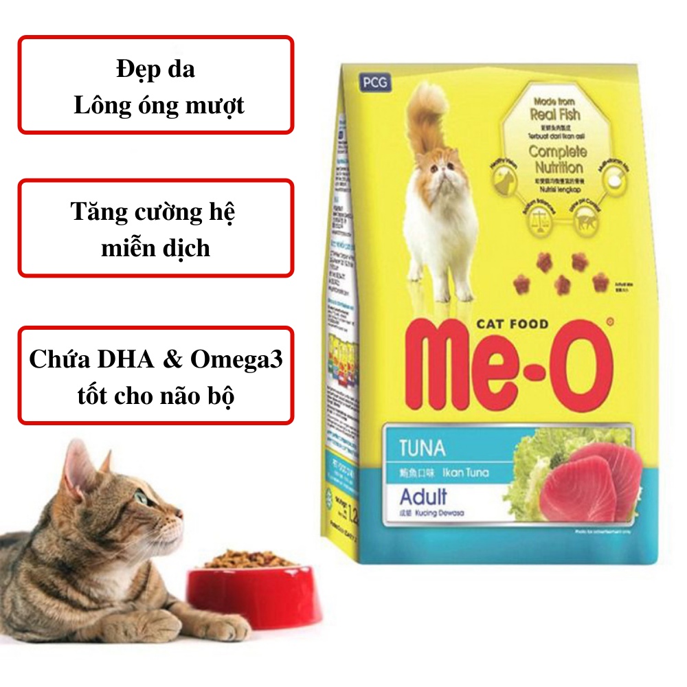 Thức ăn cho mèo ME-O Adult 350gr 3 vị hạt khô thơm ngon cho mèo trưởng thành DACOTE