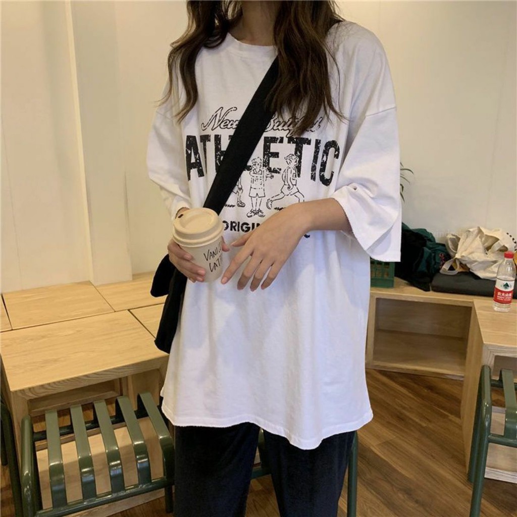 Áo Thun Tay Lỡ 100% Cotton Form Rộng Unisex Thời trang Ulzzang