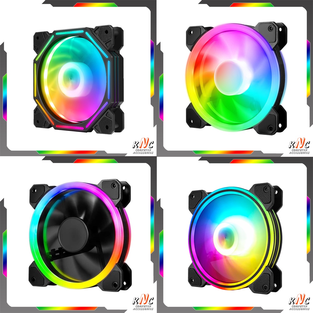 Quạt Tản Nhiệt Fan Led RGB V2 V4 V5 M1 Kích Thước 12cm 6Pin Đồng Bộ Mainboard - Hub Coolmoon Tomato Xigmatek