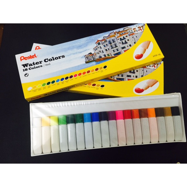 MÀU NƯỚC PENTEL VỎ NHỰA 18 MÀU HTP-18