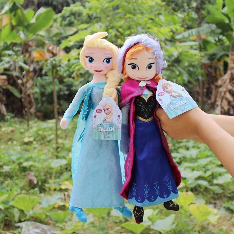 2 Búp Bê Nhồi Bông Hình Elsa Và Anna 40 / 50cm