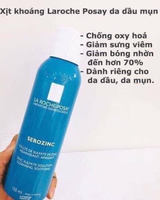 Xịt Khoáng Serozinc Larocheposay Cho Da Dầu Mụn 150-300ml