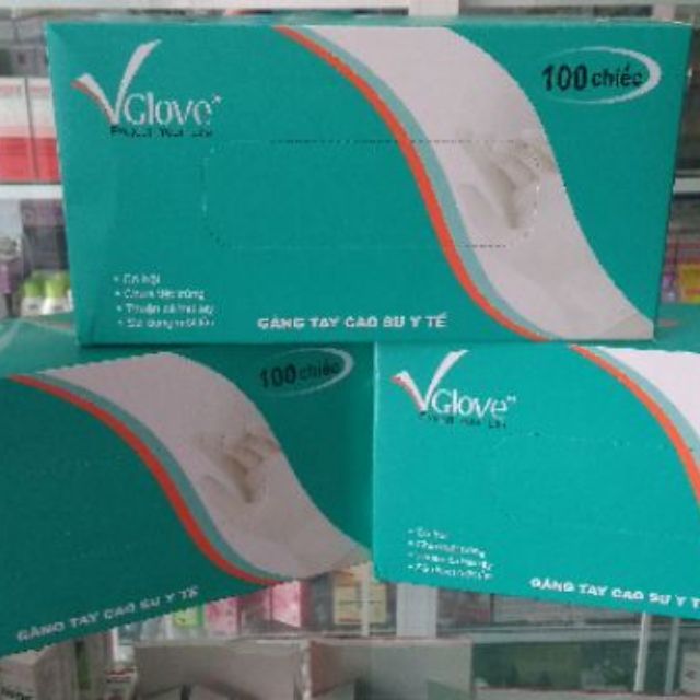 Găng tay cao su y tế cao cấp Vglove hộp 100 cái 50 cặp (bao tay y tế) Size S, M, XS | BigBuy360 - bigbuy360.vn