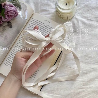 Kẹp tóc nơ ren tua dài dễ thương cho nữ NT516