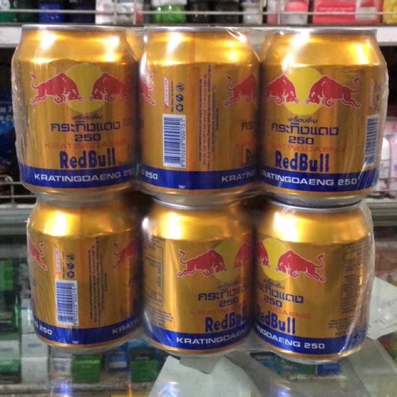 Lốc 6 lon bò húc thái redbull 250ml sản xuất tại thái lan