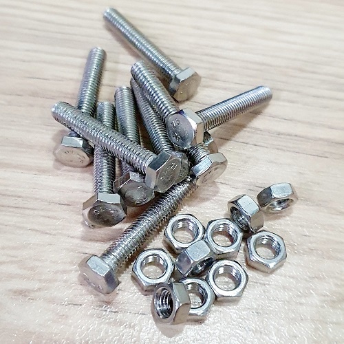 Set Bộ Gồm 10 Vít Đầu Bằng Lục Giác Ngoài Và Bù Lon Inox 304 Size M5 (5x30mm)