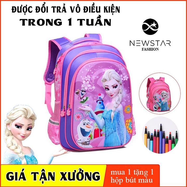Balo đi học Balo cho bé gái cao cấp thiết kế hình công chúa chống gù lưng, vải dù siêu nhẹ, chống thấm
