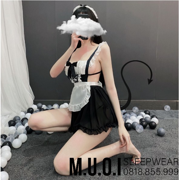 [Mã FAMARAL2 giảm 10K đơn 50K] CP001 Váy ngủ Cosplay giúp việc cao cấp QUẢNG CHÂU - Hàng có sẵn kèm video