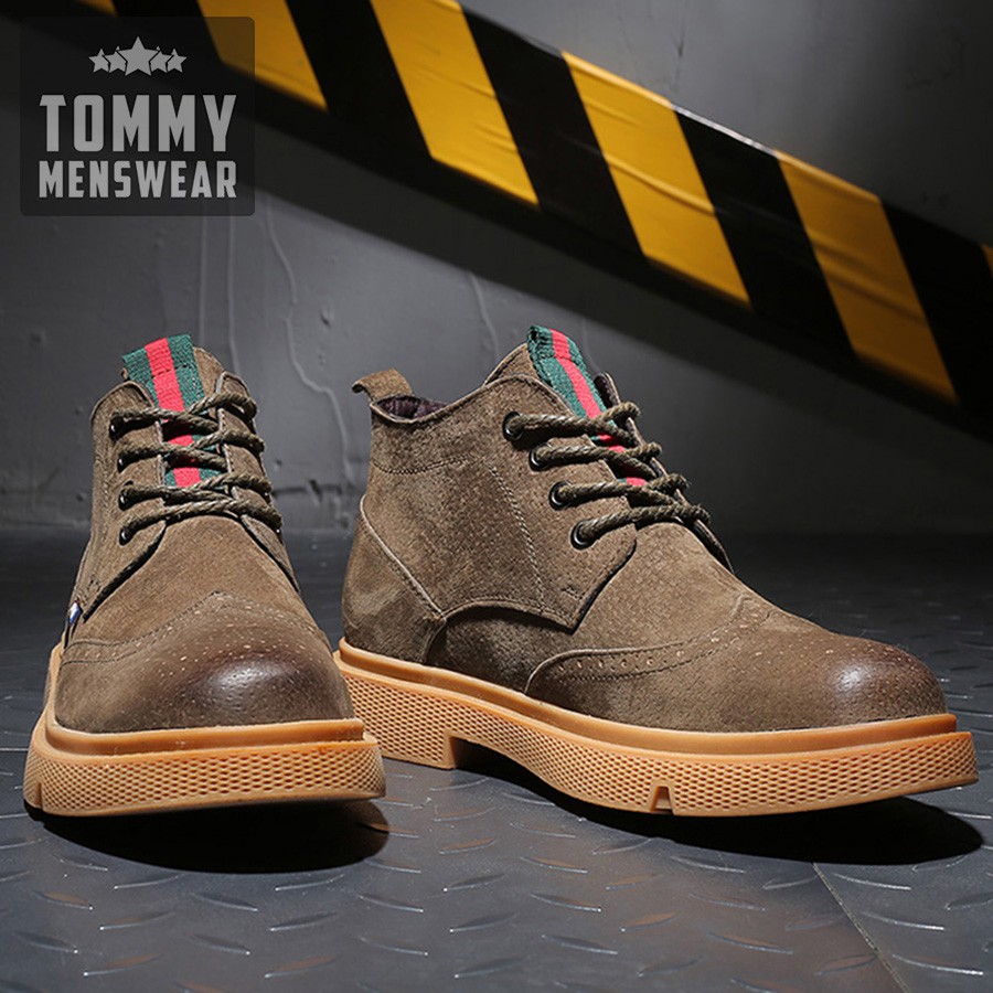 Giày Tăng Chiều Cao Nam - TẶNG TẤT - Giày Boot Nam Da Lộn Phong Trần GNK19 | BigBuy360 - bigbuy360.vn