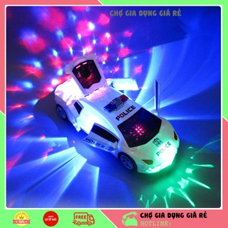 Xe Ô Tô Cảnh Sát Biến Hình (tự động nâng hạ cửa cốp, có đèn nhạc, di chuyển tránh trướng ngại vật và xoay 360 độ)