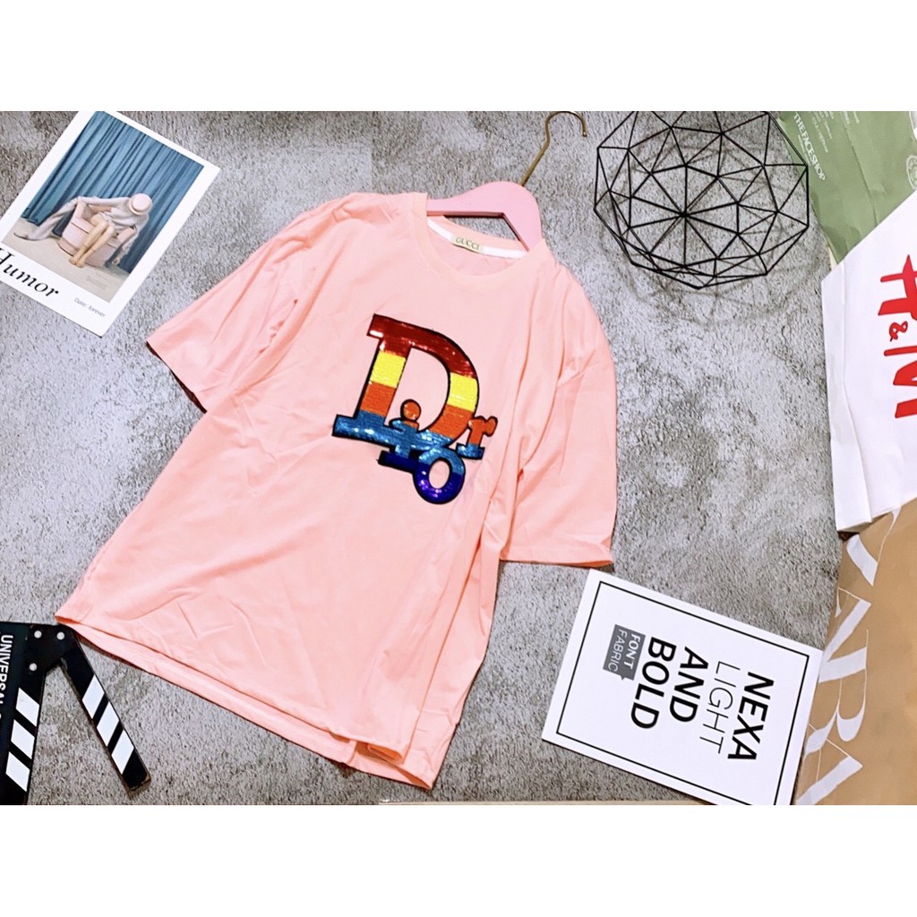 áo thun Unisex đính kim sa(freeship etra )
