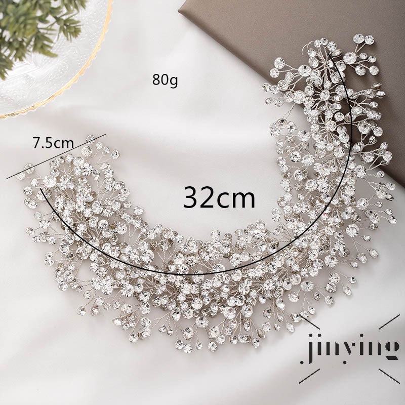 GETNOIVAS Phụ kiện trang trí tóc cô dâu thiết kế sang trọng lấp lánh