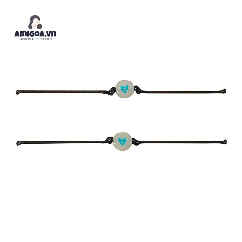 ✨✨Vòng Tay Dạ Quang Xỏ Hạt Tình Bạn May Mắn Đơn Giản Có Thể Điều Chỉnh Cho Cặp Đôi