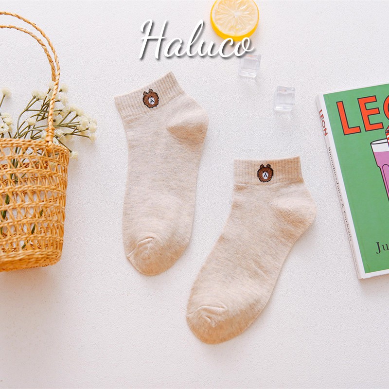 Tất gấu cổ ngắn Hàn Quốc,Tất nữ cổ ngắn xinh xắn Haluco accessories TN03