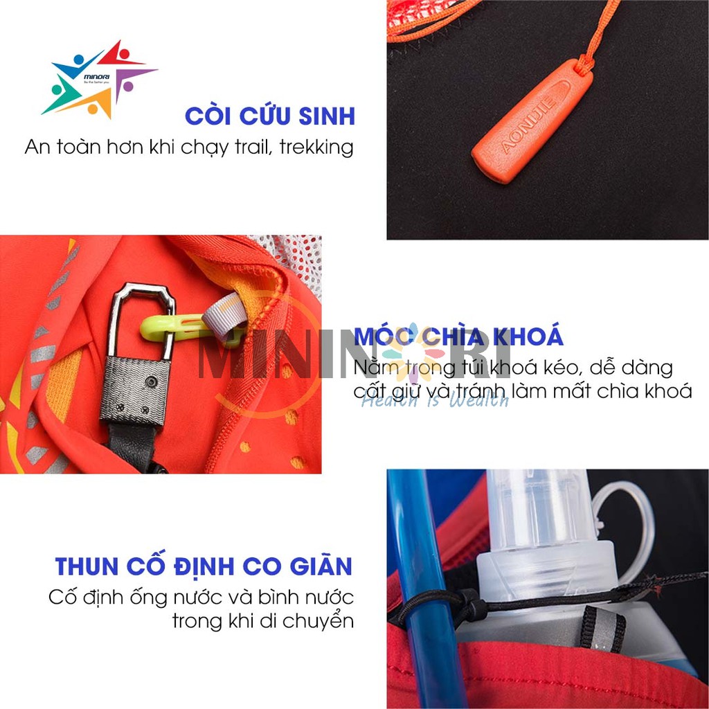 [Mã MINI20k hoàn 10% đơn 199K tối đa 20K xu]Balo Vest Nước Chạy Bộ, Chạy Trail Aonijie C958 - Siêu Thoáng Khí, Nhỏ Gon