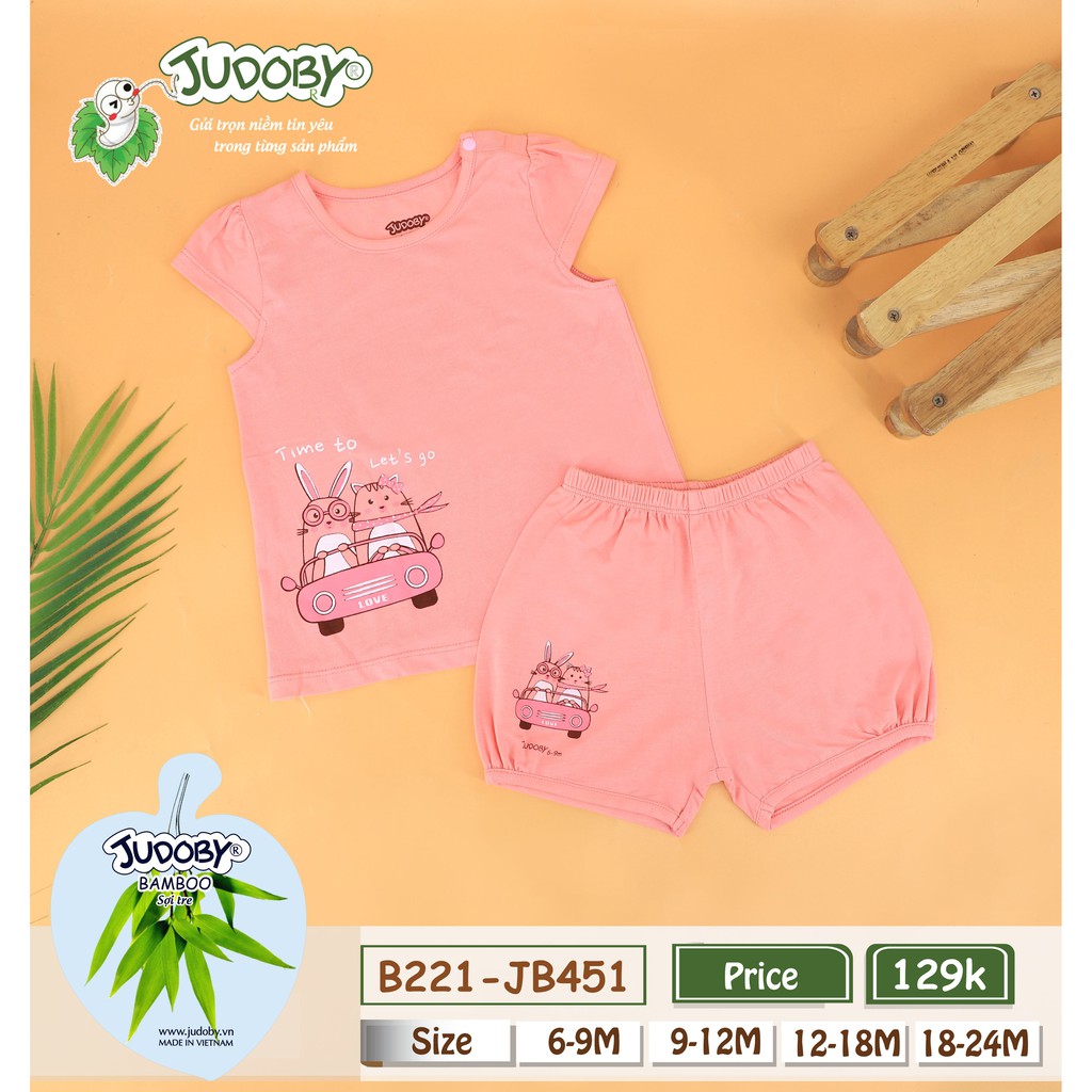 Judoby - Bộ cộc tay cổ tròn chất Bamboo 9-24m JB451