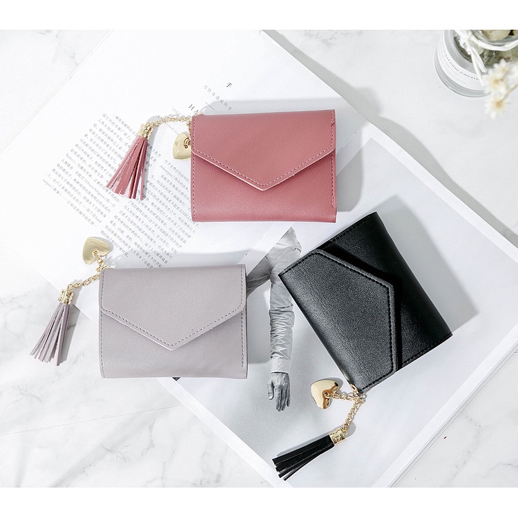 Ví nữ mini nhỏ gọn bỏ túi cute dễ thương đựng tiền nhiều ngăn thời trang Hàn Quốc đẹp giá rẻ LUKADO VN01