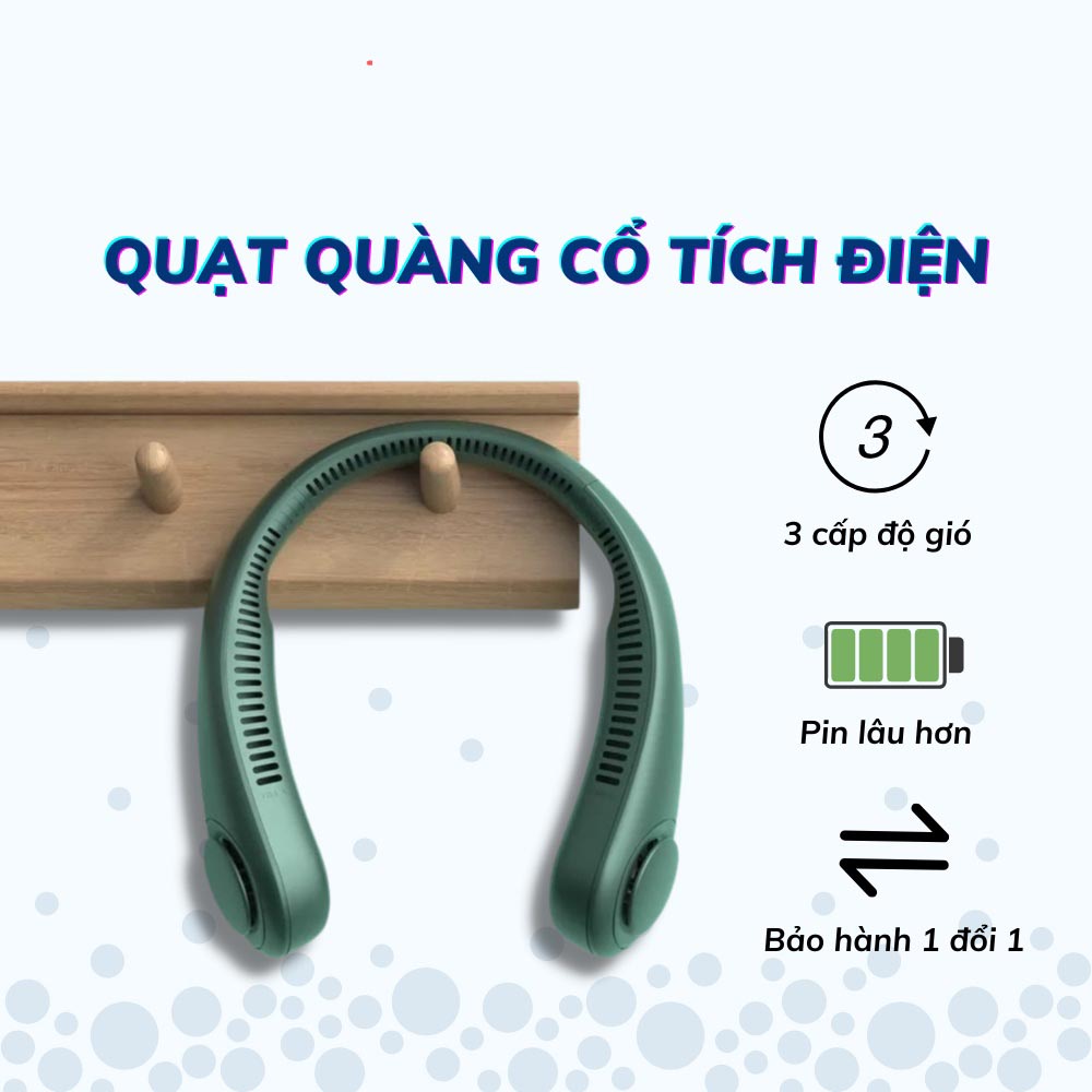Quạt đeo cổ Tích điện Kiểu dáng Thể thao 2023 new