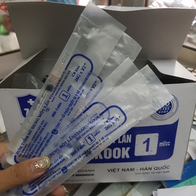 Ống tiêm 1cc(1ml), 3cc(3ml) và 5cc(5ml)dùng 1 lần