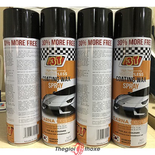Bình xịt xóa vết xước 3T-Carna | Xi, kem đánh bóng xe cana dạng xịt tiện lợi | Chuyên dùng tẩy xước xe cho thợ sửa xe