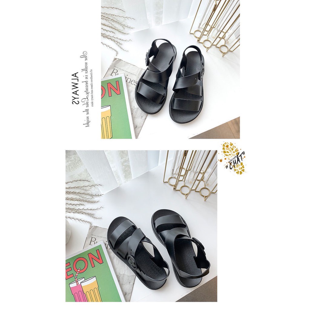 Dép quai hậu nữ unisex, sandal thun chéo cá tính nữ cá tính phong cách hàn quốc