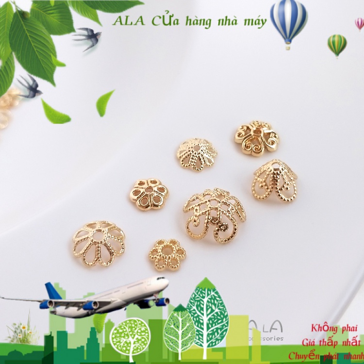 💖Trang sức DIY phụ kiện💖14K mạ vàng kẽm kẽm giữ màu mũ hạt giữ hạt DIY dây chuyền trang sức vòng đeo tay hạt phụ kiện