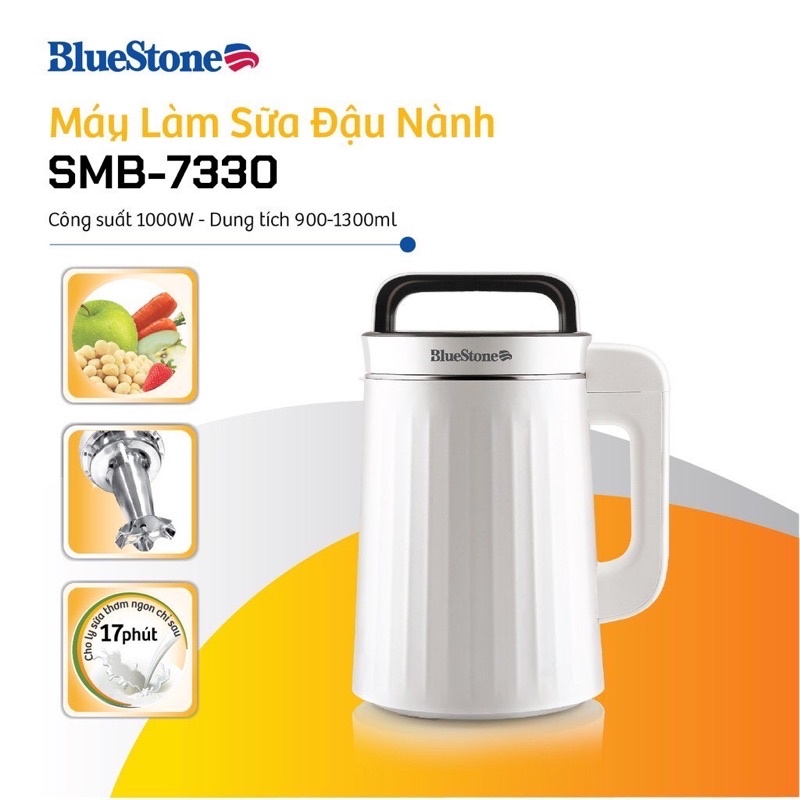 Máy Làm Sữa Hạt Đa Năng BlueStone SMB-7730 - Lõi thép không gỉ 304 , Dung tích 1,3L Chính hãng Bảo Hành 2 năm