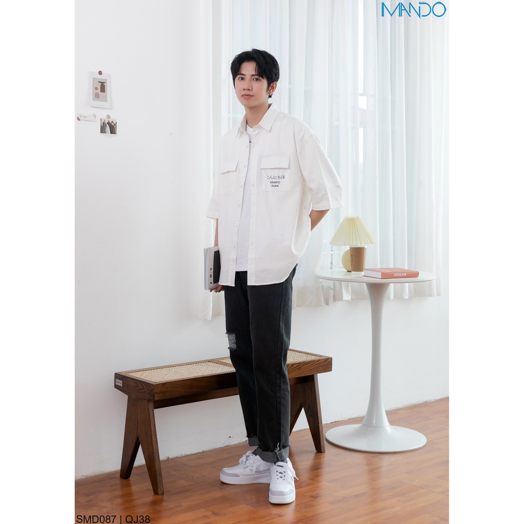 Áo Sơ Mi Nam Ngắn Tay MANDO Form Rộng Họa Tiết Phong Cách Hàn Quôc SMD087 | BigBuy360 - bigbuy360.vn