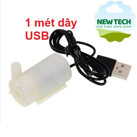 Máy bơm nước mini DC 3v-5v không chổi than, bơm chìm bơm đứng, nằm, hai đầu, ống dây, usb..