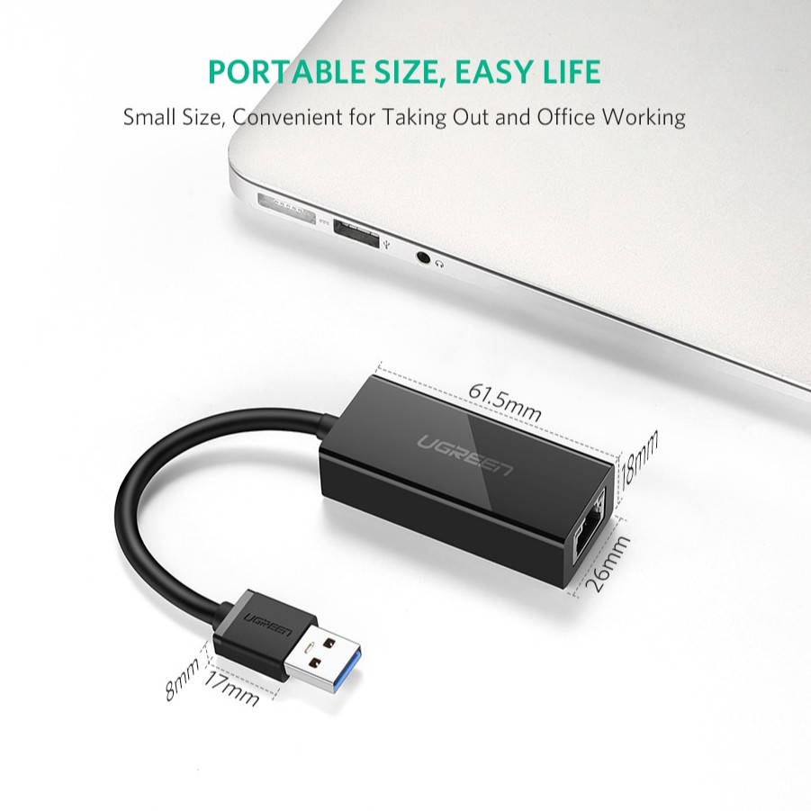 Ugreen Đầu Chuyển Đổi Usb 3.0 Sang RJ45 Lan Cho Windows10 Xiaomi Mi Box 3 / S