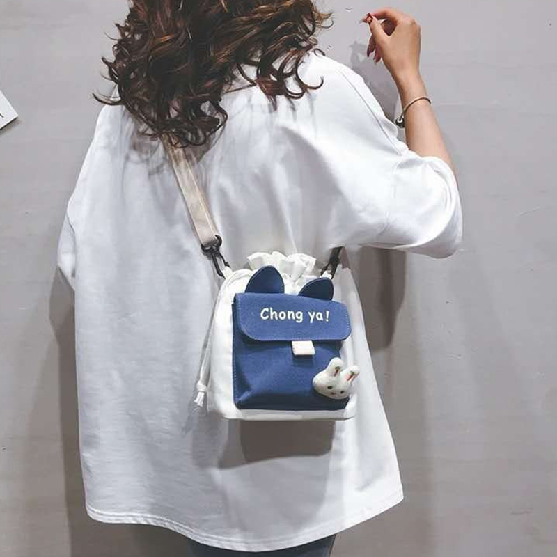 Túi đeo chéo vải canvas xinh xắn cho nữ jp5