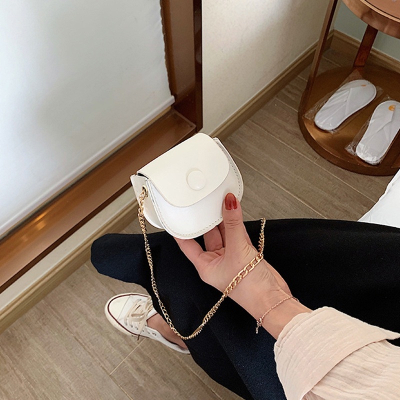 Túi Da PU Đeo Chéo Dây Mắt Xích Thời Trang Dành Cho Nữ