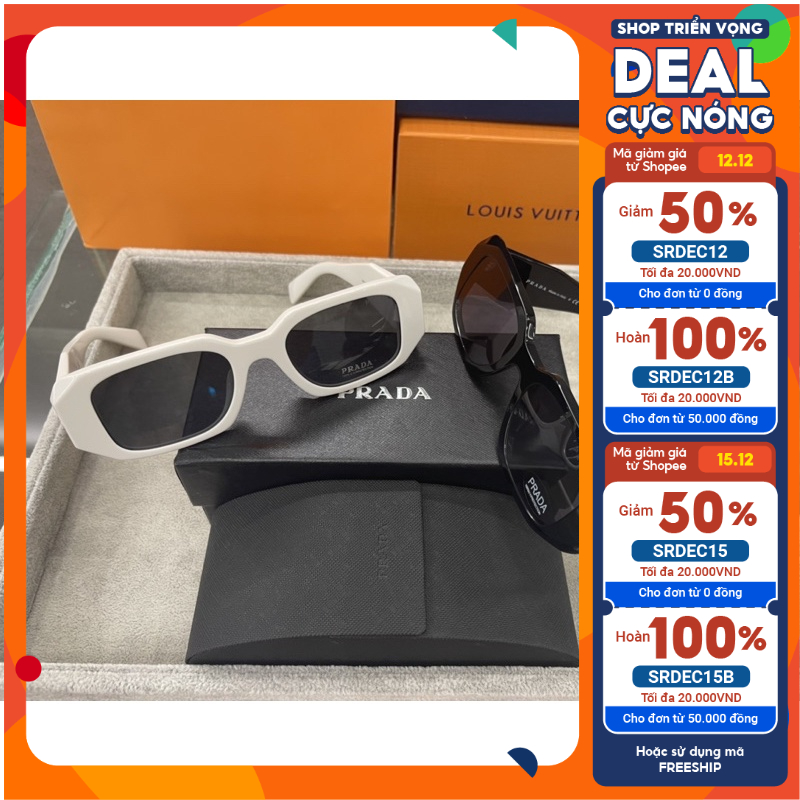 Kính mát pra trắng đen fullbox