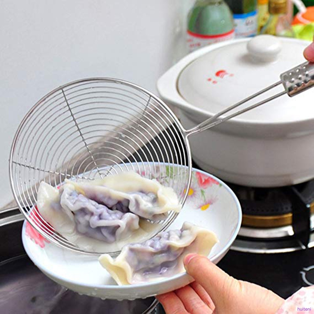 Rây Lọc Bằng Thép Không Gỉ Có Tay Cầm Dài Tiện Dụng Cho Nhà Bếp