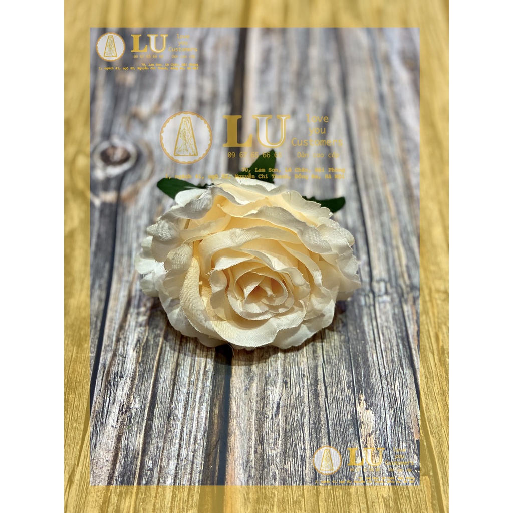 Hoa hồng lụa cao cấp 10cm, trang trí oản giỏ hoa quà | LU