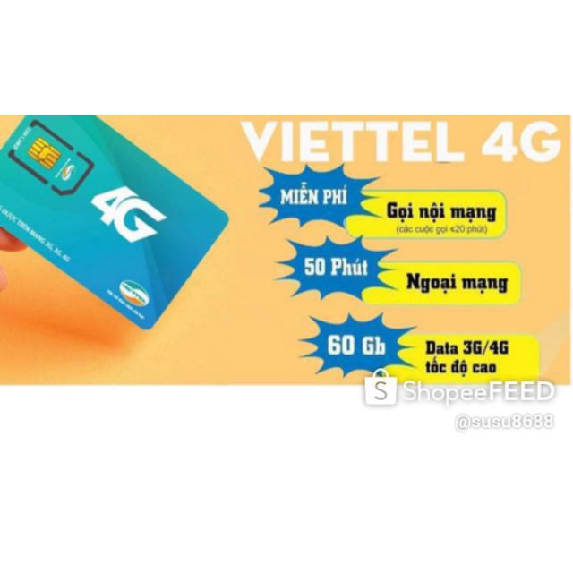 Sim v120 Viettel gọi và vào mạng miễn phí tháng đầu