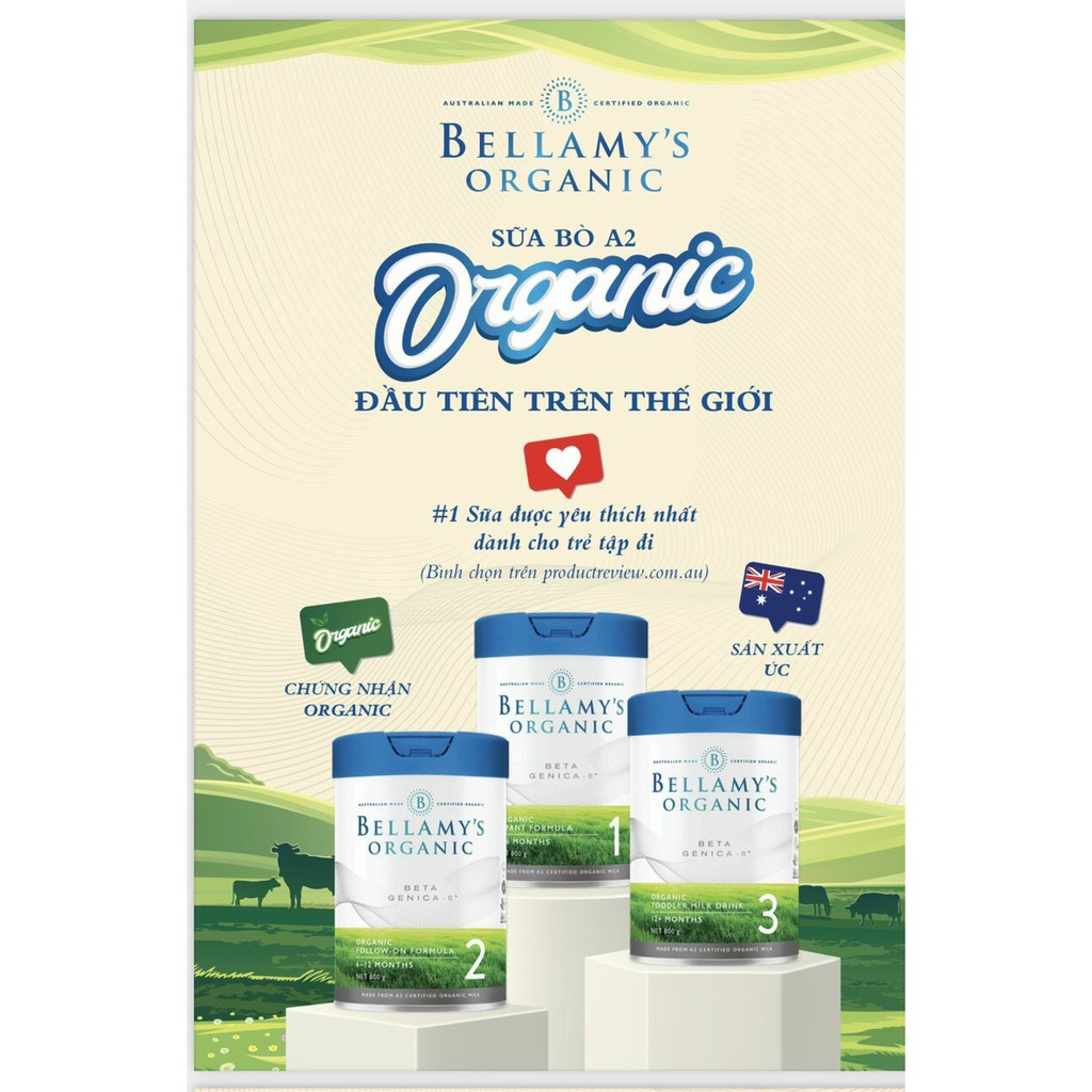 SỮA BELLAMY 'S ORGANIC BETA GENICA - 8&quot; LON 900 GRAM