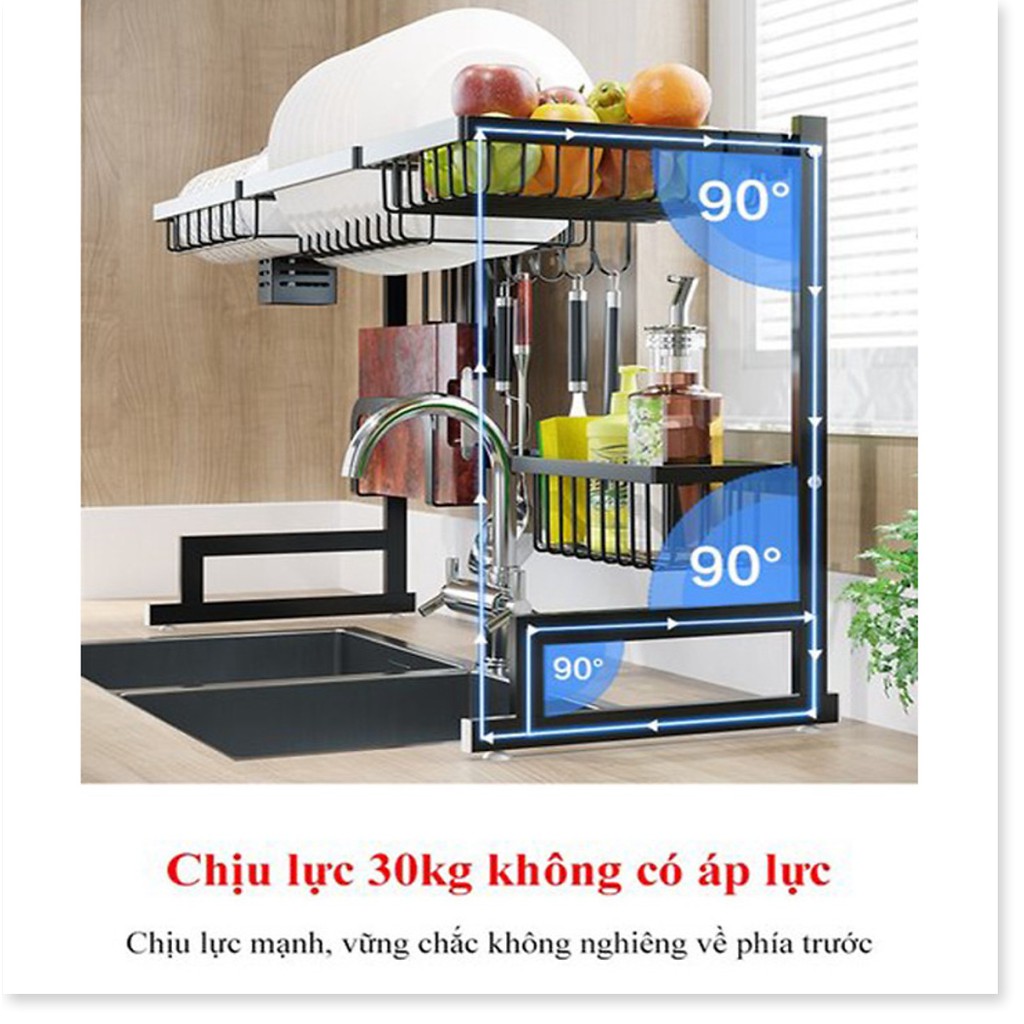 kệ úp bát KN 11, kệ úp chén đa năng, kệ để trên bồn rửa, phiên bản dài 85cm Chất liệu sắt