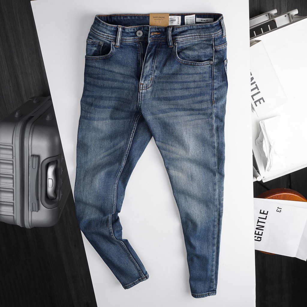 Quần jean dài nam PB Form Slimfit,chất vải co dãn,ống quần 15 - 17cm - JPB558