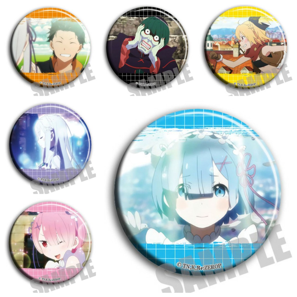 (m03) Huy hiệu cài áo IN HÌNH Re:Zero Bắt đầu lại ở thế giới khác anime chibi dễ thương