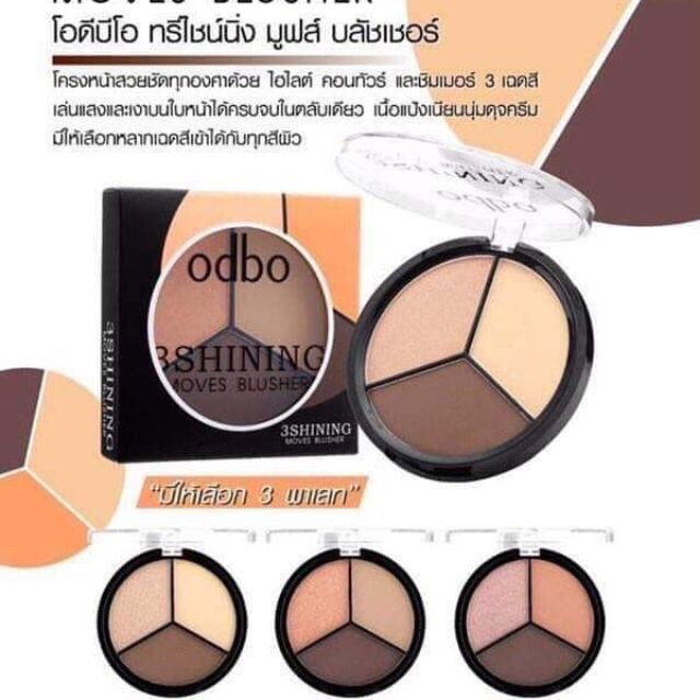 Sale 38% Phấn highlight tạo khối ODBO 3 ô Thái Lan chuyên nghiệp | BigBuy360 - bigbuy360.vn