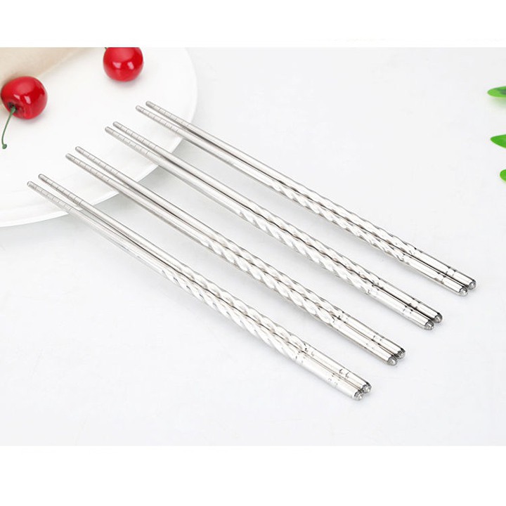 Vỉ 5 đôi đũa ăn inox nhà bếp an toàn, sang trọng, lịch sự HL11