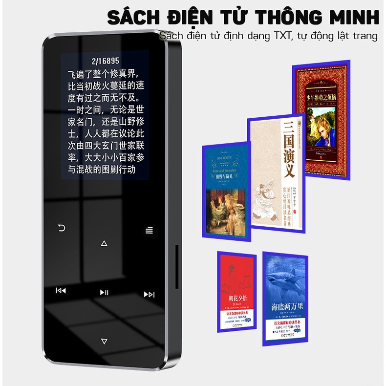 Máy Nghe Nhạc Mp3, Xem Phim, Bluetooth Bộ Nhớ 8GB Vỏ Kim Loại S08  HOMESTORE