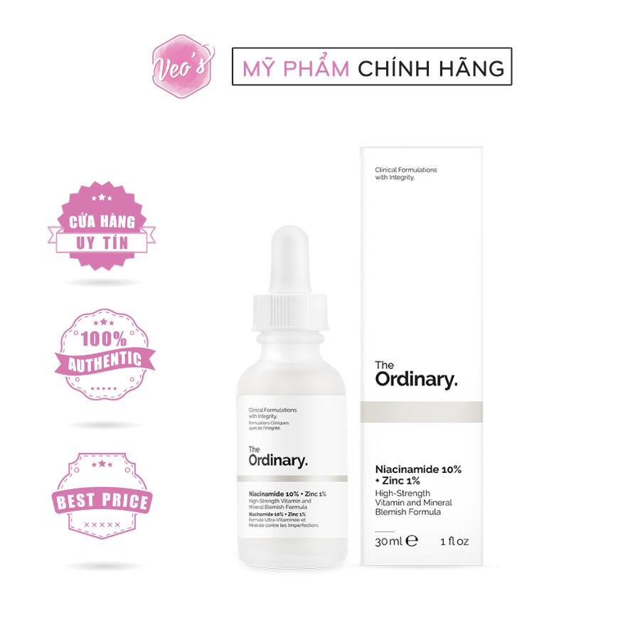 Serum The Ordinary Niacinamide 10% + Zinc 1% dưỡng da giảm thâm