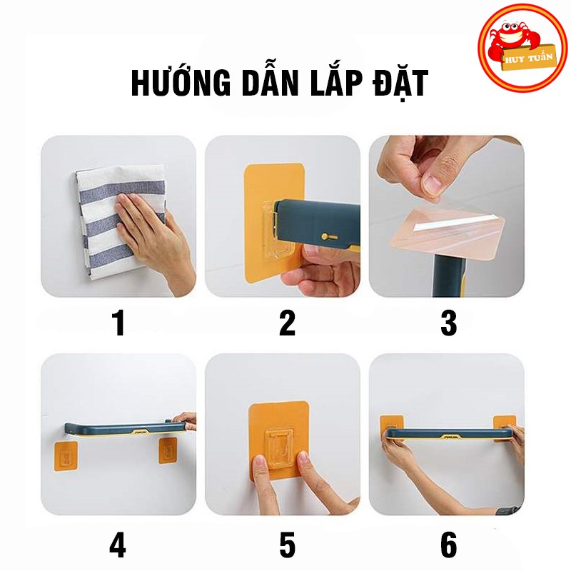 Giá treo khăn mặt 2 lớp dán tường TOWEL RACK (GTK03)