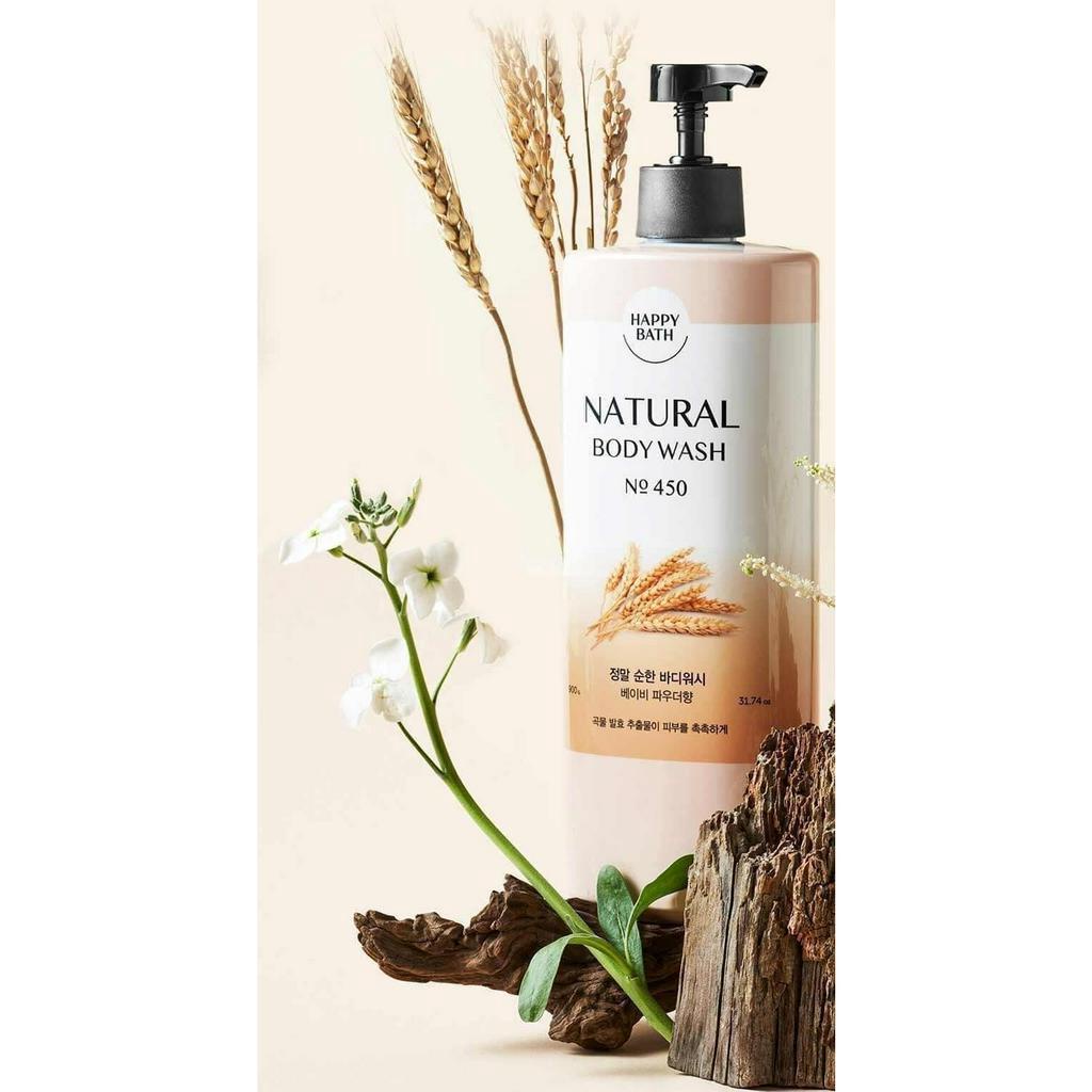 Sữa tắm Dưỡng body Happy Bath HƯƠNG LÚA MẠCH cao cấp Hàn Quốc 900ml
