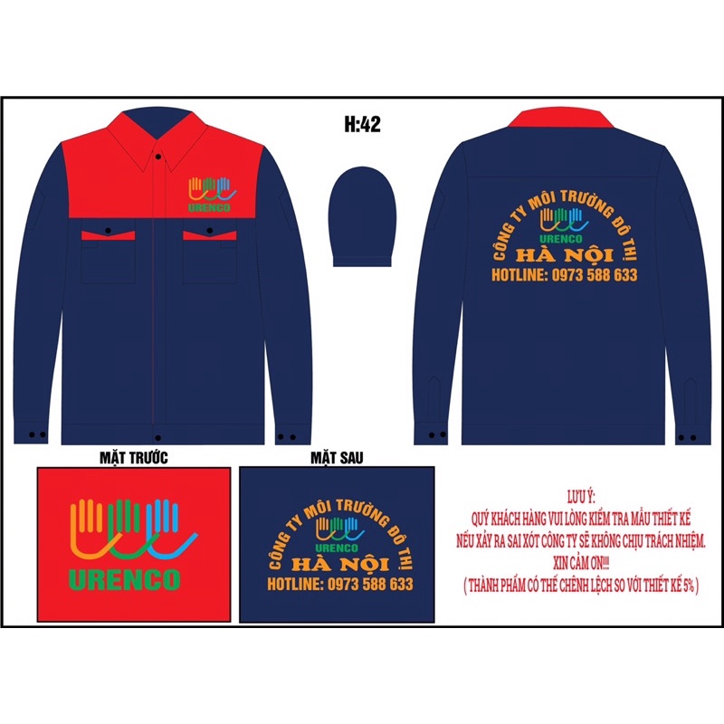 Bộ quần áo bảo hộ lao động vải kaki 3.1, hàng may kĩ HD09