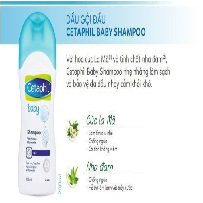 Dầu gội Cetaphil cho bé - Dầu gội Cetaphil Baby Shampoo 200ml HÀNG CHÍNH HÃNG-Skinfa.