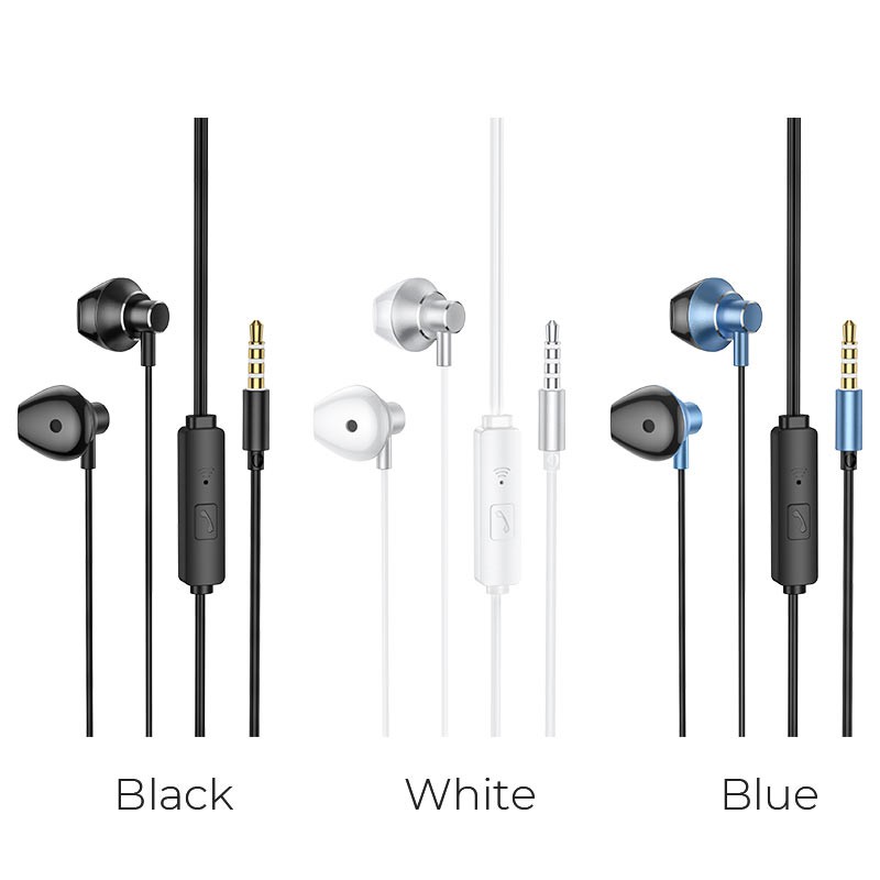 Tai Nghe Nhét Tai Hoco M75 Nghe Hay Có Mic Đàm Thoại, Âm Bass Rõ, Nghe Rất Ấm, Jack Cắm 3.5mm, Dài 1.2m, Dây Chống Rối.